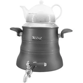 کتری و قوری  6 لیتر هرمی طوسی  (NEZAZ) کد 3027