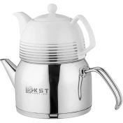 کتری و قوری مدل لوله دار دسته استیل 3 لیتر  (KST) کد 1080