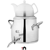 کتری استیل با دو قوری مدل گلابی 5/5 لیتر (KST) کد 4010PT