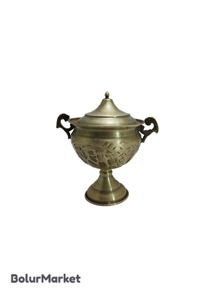 قندان پایه دار انتیک قلم زنی