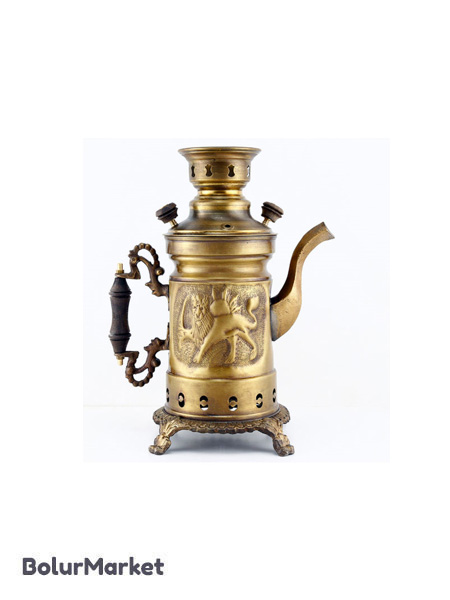 سماور زغالی مهرگان مدل قلم انتیک ظرفیت ۴ لیتر