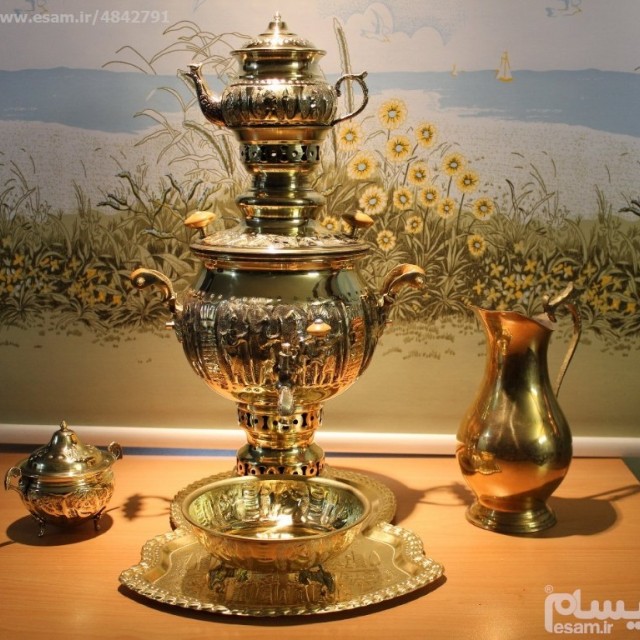 ست کامل سماور برنجی سه لیتری