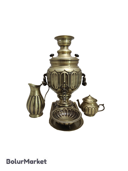 سرویس سماورذغالی انتیک مدل نارگیل ۱۰لیتر