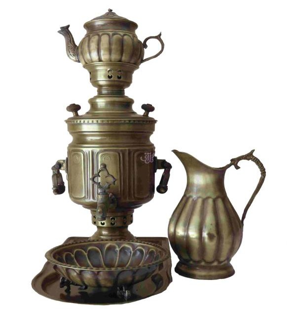 سماور زغالی آنتیک استوانه ای