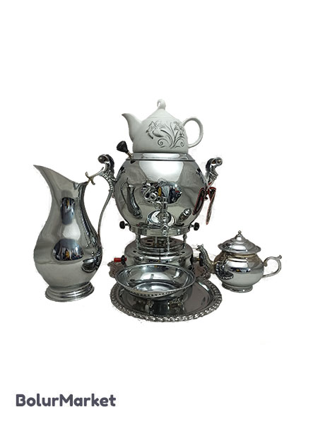 سرویس سماور طوفان ۶ لیتر تخم مرغی فندک دار