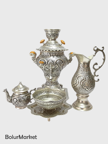 سماور ذغالی آبکاری نقره