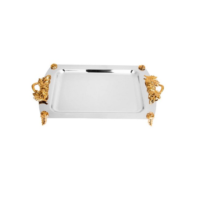 سینی گل رز مستطیل بزرگ طلایی  کی اس تی (KST) کد 218