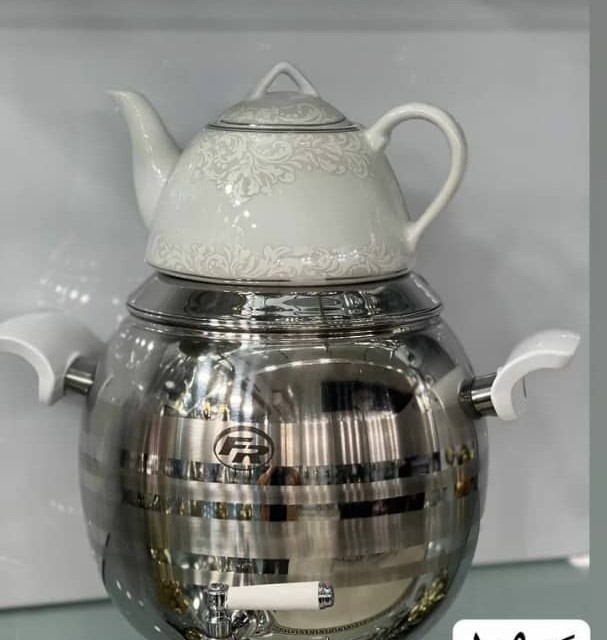 کتری و قوری FR کد 109 دسته سفید