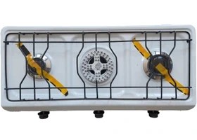 اجاق سه شعله رومیزی پولاد سفید رنگ