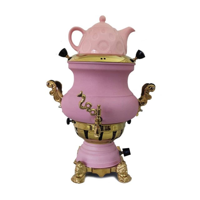 سماور طوفان مدل گلابی سه کاره بدون تنوره صورتی