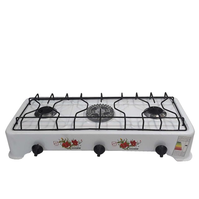 اجاق گاز رومیزی شمیم کد ۲۲۰۲۰ سه شعله معمولی و ساده