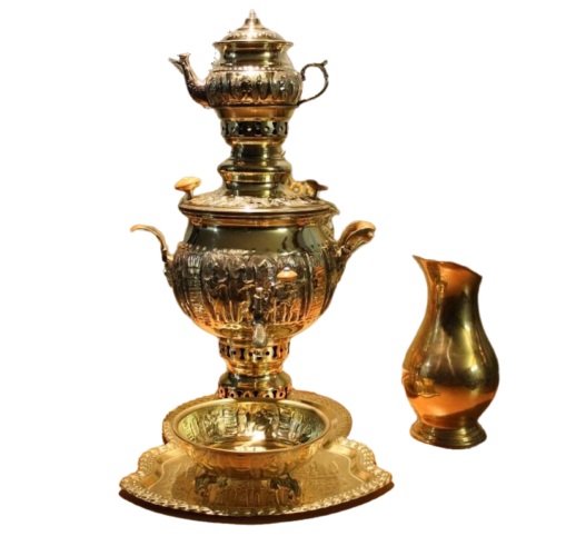 ست کامل سماور برنجی سه لیتری