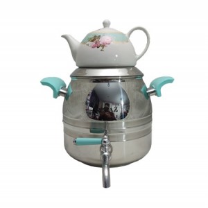 ست کتری و قوری نزاز کد 4040 سبز چدن