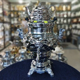 سماور گازی فیلکو مدل عدسی قوری دار گنجایش 8 لیتر