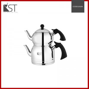 کتری و قوری مدل لوله دار دسته استیل  3 لیتر (KST) کد 1060