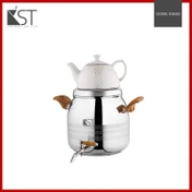 کتری و قوری مدل ترک بزرگ دسته استیل 6 لیتر (KST) کد 1024