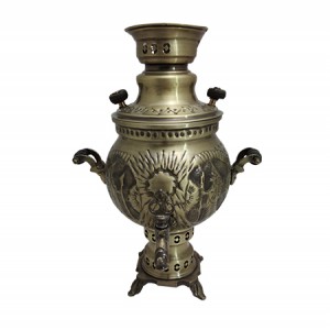 سماورذغالی انتیک شیروخورشید توپی ۴لیتری