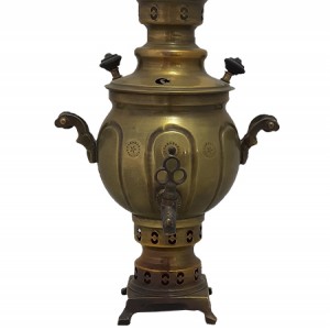 سماور زغالی برنجی انتیک ۱/۵ لیتر