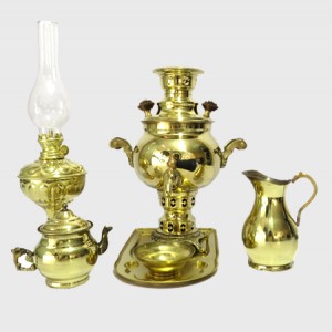 سرویس سماور زغالی طلایی ساده