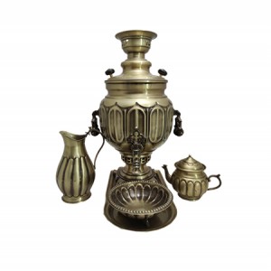 سرویس سماورذغالی انتیک مدل نارگیل ۱۰لیتر