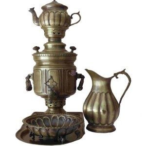 سماور زغالی آنتیک استوانه ای