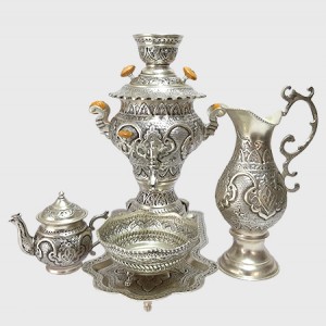 سماور ذغالی آبکاری نقره