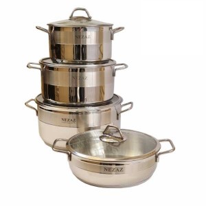 سرویس قابلمه 8 پارچه استیل نزاز کد 1040