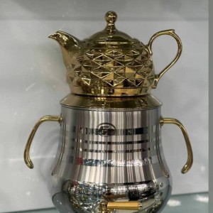 کتری و قوری FR کد 107 کرم پرو دسته عصایی