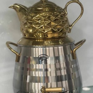 کتری و قوری FR کد 105 کرم پرو دسته استیل