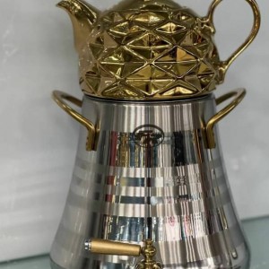 کتری و قوری FR کد 205 کرم پرو دسته استیل