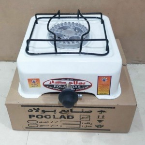 اجاق گاز رومیزی تک شعله سفید رنگ مارک پولاد گاز
