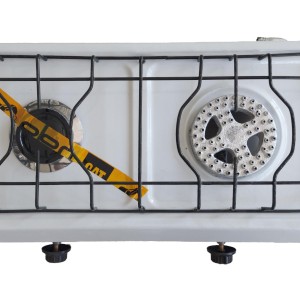 اجاق گاز دوشعله رومیزی سفید لعابی پولاد گاز