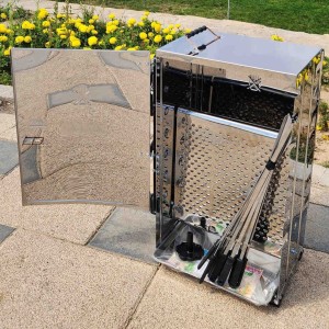 کباب پز دادلیسان 14 سیخ مدل تمام استیل + 28 عدد سیخ (ارسال فردا)