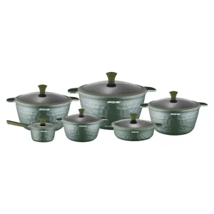 سرویس قابلمه 16پارچه سبز چدن ارشیا مدل CO110-3303