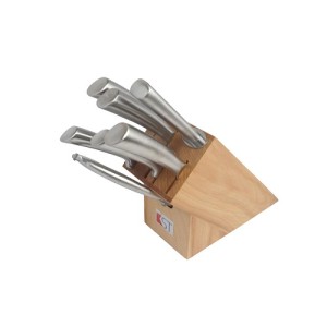 سرویس کارد 8 پارچه کی اس تی پایه چوبی دسته هلالی KST-5712