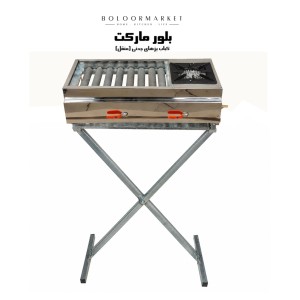 کباب پز گازی 70 سانت 7 شعله اجاق دار گالوانیزه (بدون پایه و پایه دار) (ga770)