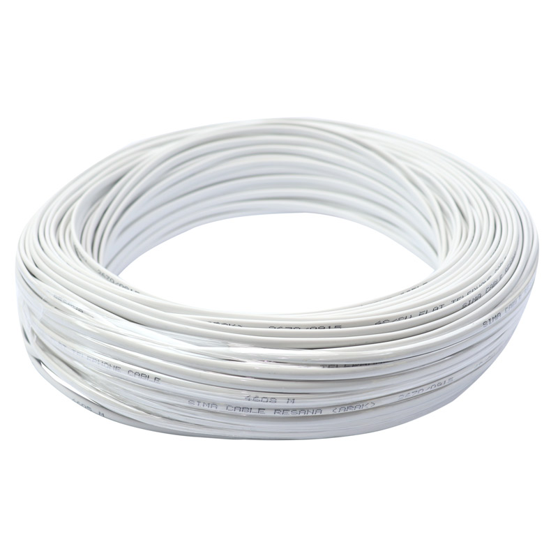 کابل تلفن 2 زوج سیما کابل 100 یاردی سفید