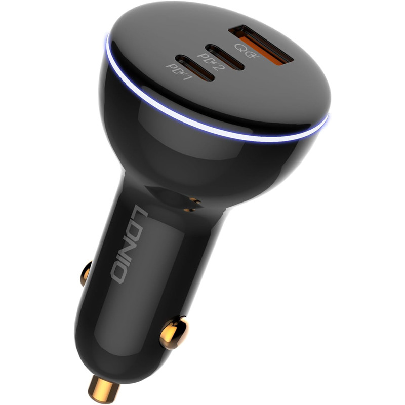 شارژر فندکی فست شارژ Ldnio C102 5A QC3.0 PD 100W + کابل تایپ سی