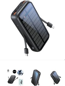 پاوربانک خورشیدی 20000 گرین لاین Green Lion PD20W Solar 2 GNPDSOLPB20 توان 20 وات و کابل متصل