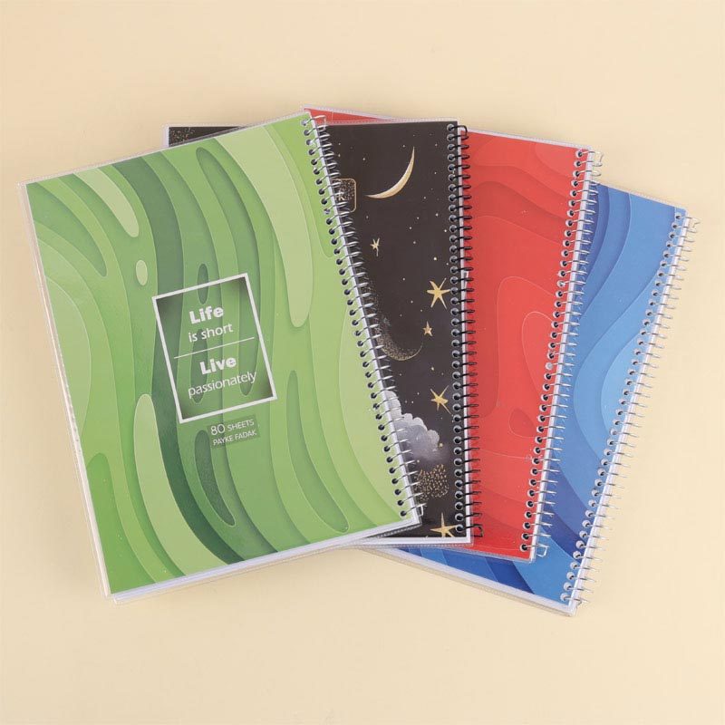 دفتر سیمی 80 برگ مجلد پیک فدک کد 004