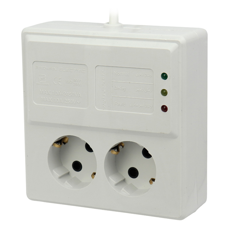 محافظ برق یخچال و فریزر 2 خانه ارت دار فرحان الکتریک با کابل 1٫8 متری Farhan Electric FEP222