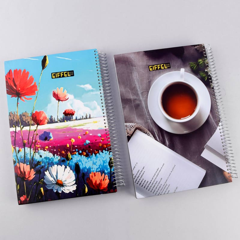 دفتر سیمی 200 برگ رحلی ایفل جلد سخت فانتزی