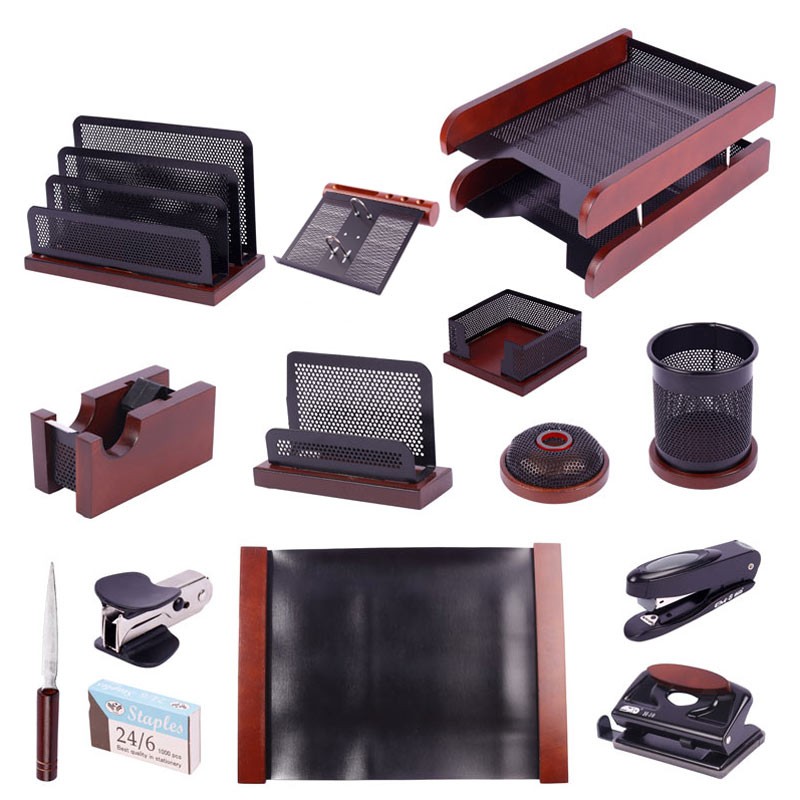 ست رومیزی 13 تکه چوب و فلز شهاب تحریر STW-13A