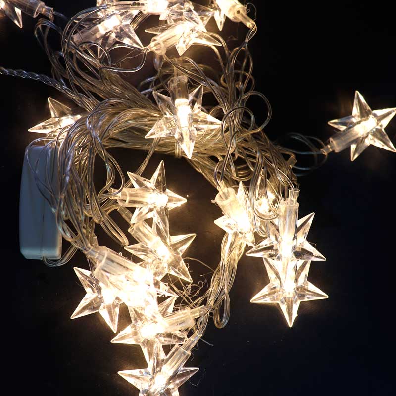 ریسه طرح ستاره ساده 20 لامپ آفتابی طول 2 متر