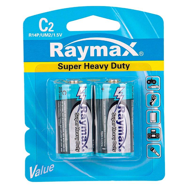 باتری دوتایی متوسط Raymax Super Heavy Duty R14P 1.5V C