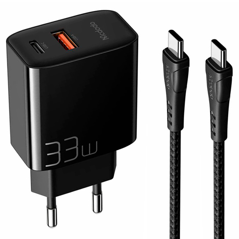 شارژر دیواری فست شارژ Mcdodo CH-0922 3A QC4.0 PD3.0 33W + کابل تبدیل تایپ سی