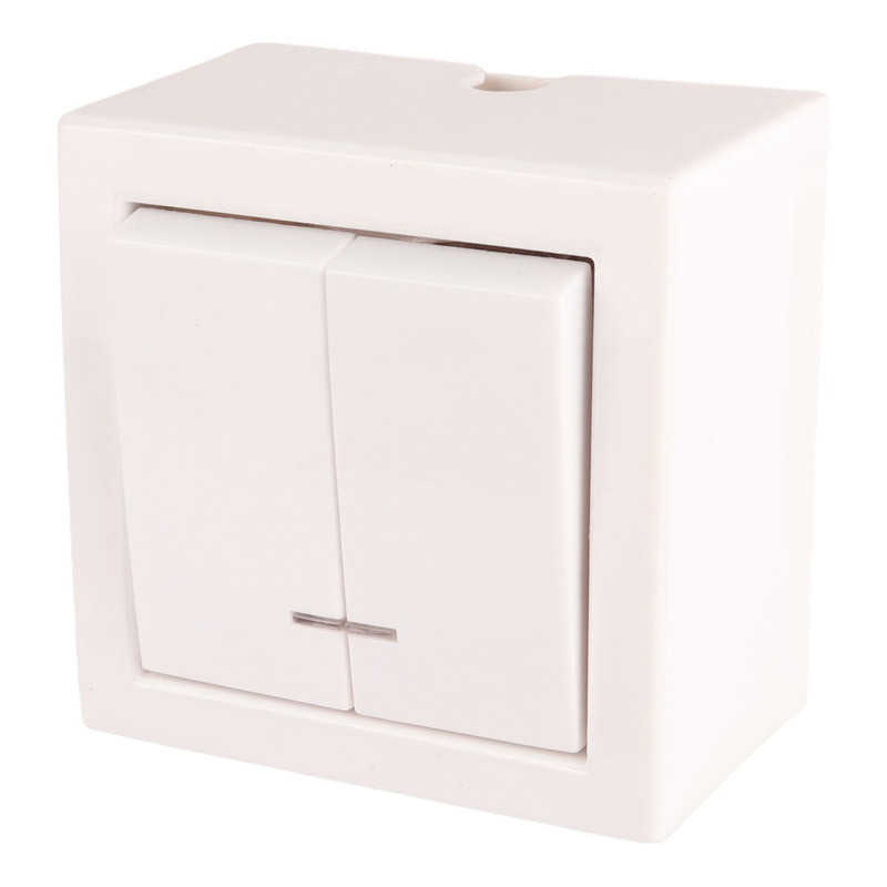 کلید دو پل روکار جهان الکتریک مدل کارن J-1043