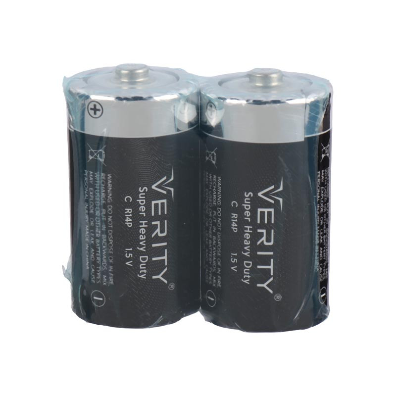 باتری دوتایی متوسط Verity Super Heavy Duty R14P 1.5V C شرینک
