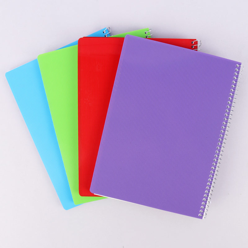 دفتر سیمی طلقی 80 برگ ساده رنگی پویا کد 1398