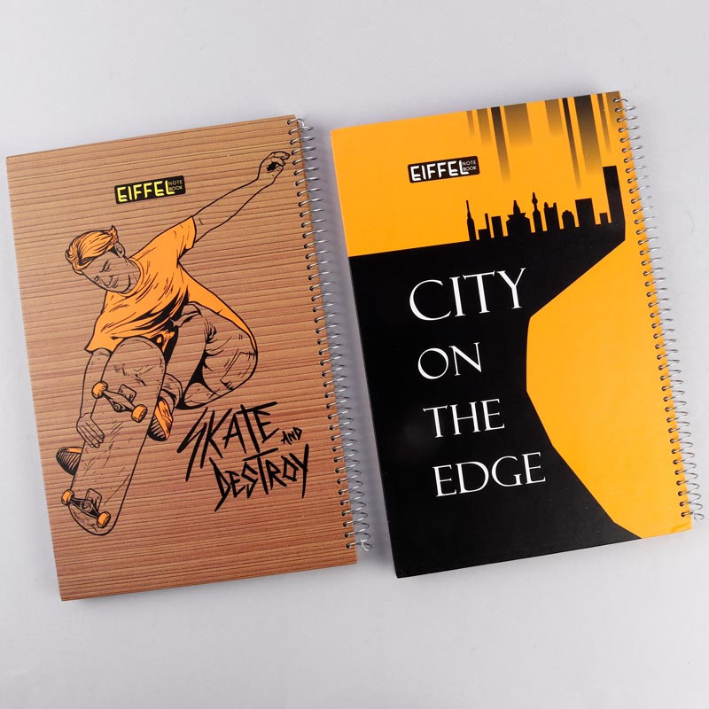 دفتر سیمی 100 برگ رحلی ایفل جلد سخت فانتزی